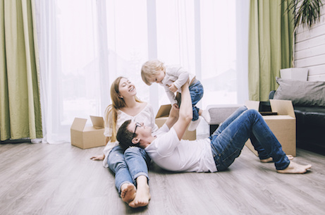 family satisfied with vinyl plank flooring